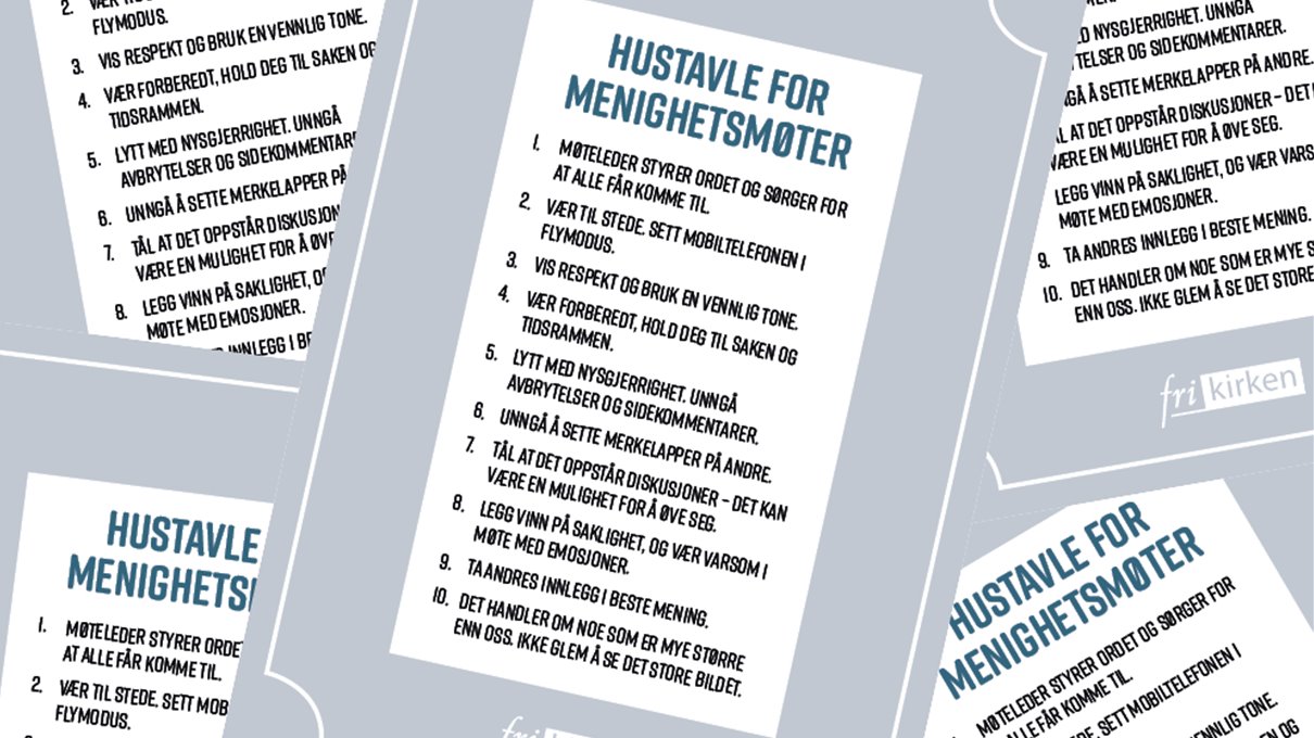Hustavle til menighetsmøtet 